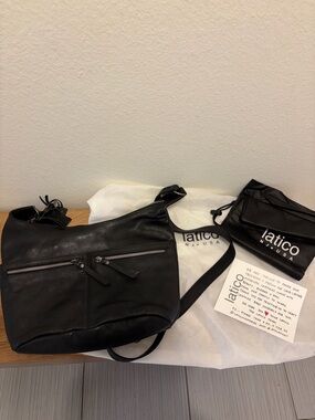 latico Black Leather Hobo Crossbody with Front Zip
(B3)